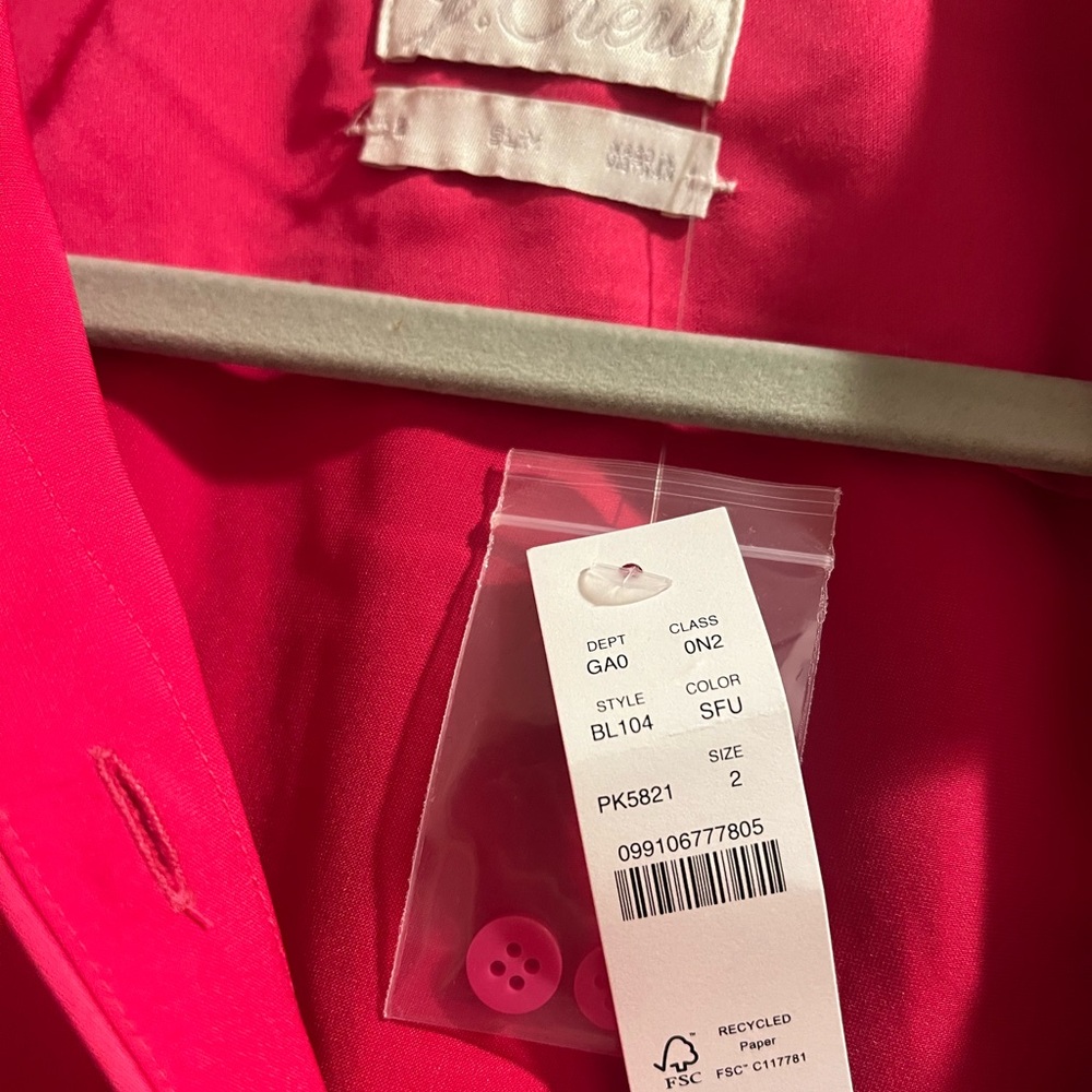 NEW J.Crew Pink Button Up - Picture 3 of 10